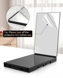 JUSRON 3 Way Mirror For Self Hair Cutting 360 Viewing Angle Self Hair Cutting Mirror, Clear Anti-Fog HD Glass Without Led - Black - View 9