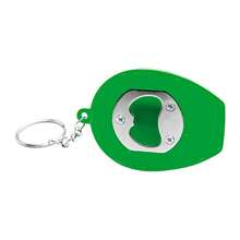 PromoClick Paquete de 10  llaveros de plástico en forma de casco con destapador y luz LED blanca. Incluye baterías. Practico, increíble para regalo con un diseño único - Verde - Ver 3