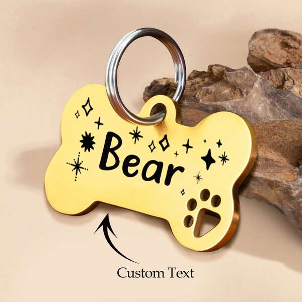 Custom Dog Tags Personalized Pet ID Tags Funny Double Sided Engraved Stainless Steel Dog Name Tags Cat & Dog Collar Charm