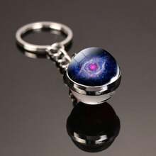 1pc Galaxy Series Keychain Featuring Eight Planets, Moon And Crystal Glass Pendant, Gift Or Souvenir Halloween Backpack For School Car Accessories Cute Goth Y2k