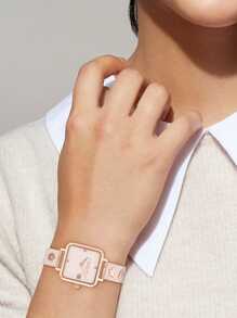 Coach Cass Women 22mm Quartz Watch Polished And Contemporary Elegance Fashionable For Everyday Wear,PinkPlated Steel Bangle Watch