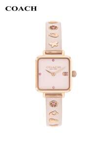 Coach Cass Women 22mm Quartz Watch Polished And Contemporary Elegance Fashionable For Everyday Wear,PinkPlated Steel Bangle Watch