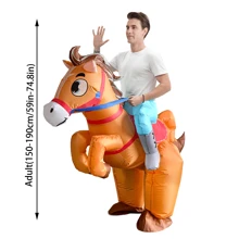 Inflatable  Costume Ride Red Saddle Horse Game Animal Quirky Role Play Riding Horse Inflatable Costume Clothes Halloween - Brown - View 7