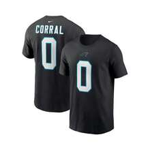 Boyfriend Style Men's Matt Corral Black Carolina Panthers 2022  Draft Pick Player Name & Number T-Shirt - Black - View 3