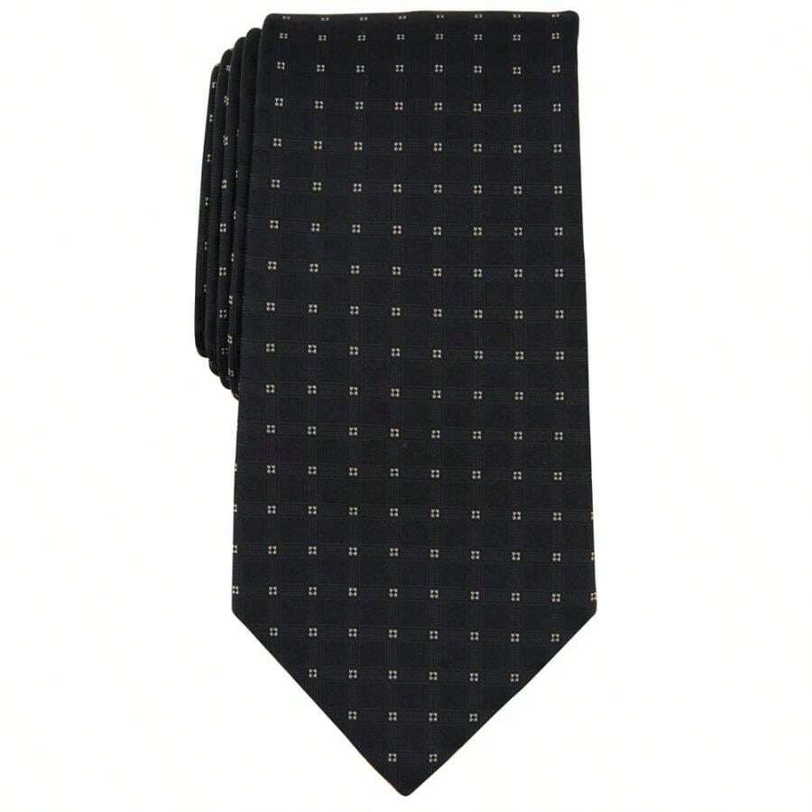 Michael Kors Men's Longboat Grid Tie - Black - View 1
