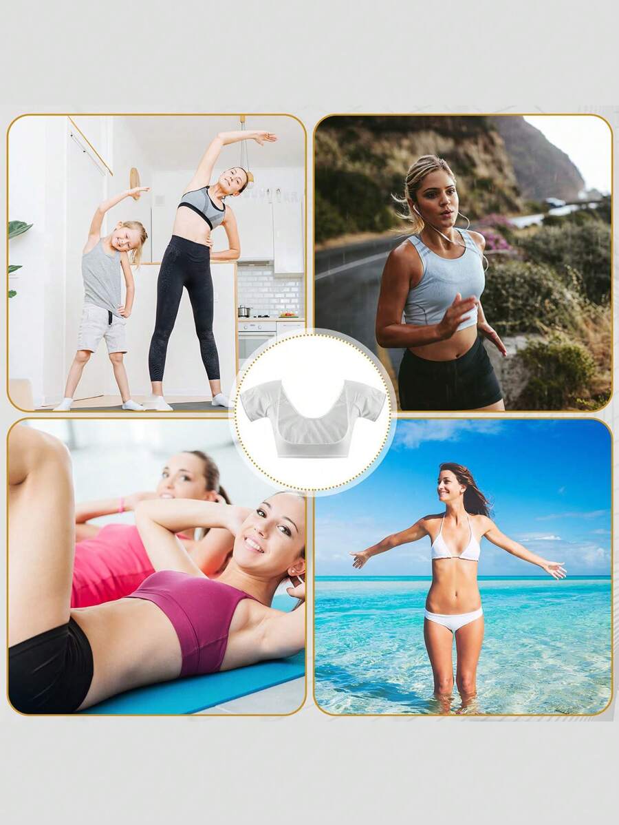 Underarm Sweat Absorbent Vest Breathable Underarm Sweat-Proof Pads For Underarm Sweating Women Girls Ladies (White/Black/Beige Large Medium Small)Body Care For Travel,Sport,Outdoor,Summer,Stickers, Summer Cooling,Beach,Travel