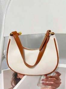 Women's Baguette Half Moon Shoulder Bag Small Stylish - 棕色 - 查看 2