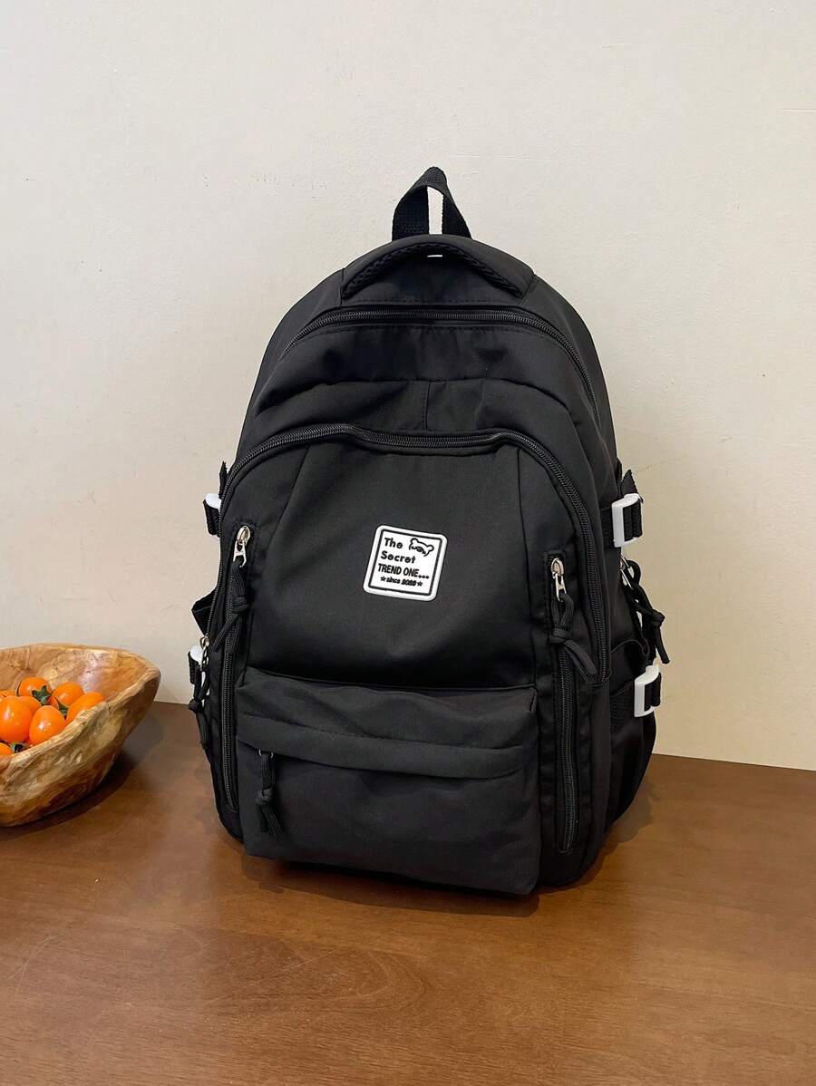 时尚简约红色双肩包 旅行健身包 迷你包 男士儿童圣诞礼物 必备假日沙滩夏季防水轻便大容量便携配件 篮球足球收纳包 双肩包 书包 衣物收纳包 返校旅行必备沙滩包 情人节礼物 露营旅行包 - 黑色 - 查看 1