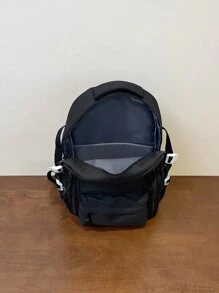 时尚简约红色双肩包 旅行健身包 迷你包 男士儿童圣诞礼物 必备假日沙滩夏季防水轻便大容量便携配件 篮球足球收纳包 双肩包 书包 衣物收纳包 返校旅行必备沙滩包 情人节礼物 露营旅行包 - 黑色 - 查看 5