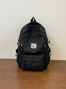 时尚简约红色双肩包 旅行健身包 迷你包 男士儿童圣诞礼物 必备假日沙滩夏季防水轻便大容量便携配件 篮球足球收纳包 双肩包 书包 衣物收纳包 返校旅行必备沙滩包 情人节礼物 露营旅行包 - 黑色 - 查看 3
