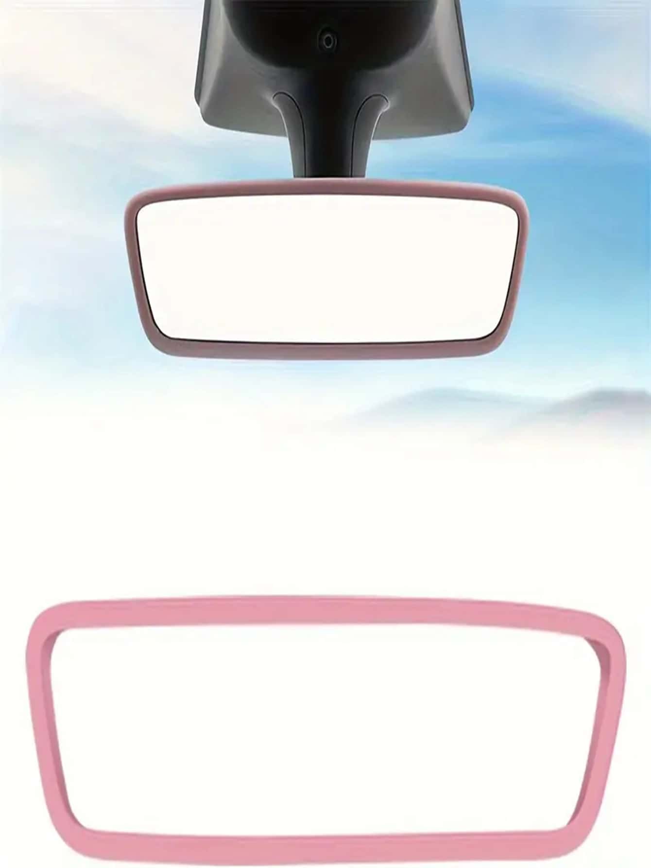 Car Rearview Mirror Silicone Protective Cover, Compatible With Most Cars And Auto Decoration,Car Accessories - Pink - View 1