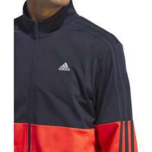 Adidas Men's Essentials Colorblocked Tricot Track Jacket - Tinta Legendaris / Merah - View 4