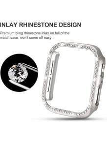1 zestaw 3 w 1 minimalistyczny nowy modny jednolity kolor motyl klamra silikonowy pasek do zegarka i PC Rhinestone zegarek etui ochronne kompatybilny z 38 mm 40 mm 41 mm 45 mm 44 mm 42 mm 46 mm 49 mm, Ultra 9 8 7 6 5 4 3 2 1 SE Series10, wygodna oddychająca opaska na nadgarstek, odporna na zarysowania wodoodporna wstrząsoodporna obudowa zegarka, dla kobiet i mężczyzn