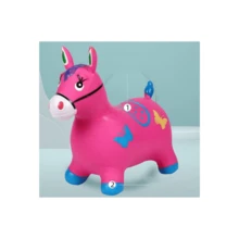 CABALLITO INFLABLE PARA NIÑOS CON MUSICA - Rosa - Ver 2