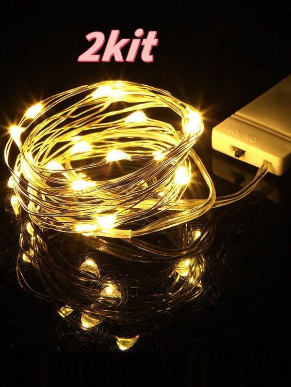 2 Luzes De Fada Luzes De LED 2metros Luzes De Fio Cobre Para Festa Em Casa De Casamento Decoração De Natal