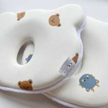 1 Peça Travesseiro Modelador de Bebê com Formato de Urso de Pelúcia Cartoon, Respirável e Preventivo contra a Síndrome da Cabeça Achatada, Amor no Dia dos Namorados - urso - Visão 7