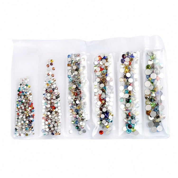 Crystal Litmus Stones 6 Sizes Mix Nail Decoration, 1020pcs(Ss20, Ss16, Ss12, Ss10, Ss8, Ss6) - 彩色 - 查看 4