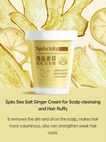 Spes Kem tẩy da đầu muối biển và gừng làm sạch da đầu và làm mềm tóc 280g Quà tặng: Một hộp Bộ tóc giả (Hai miếng) - Tóc giả không chứa gừng và muối biển - Xem 5