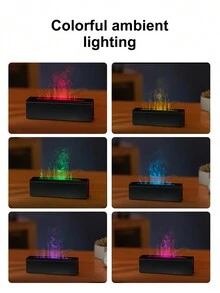Umidificador com chama de 7 cores: Capacidade de 150ml, desligamento automático - Cria o ambiente perfeito para o quarto, ioga e meditação.