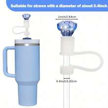 1pc/2pcs/6pcs Rhinestone Straw Cap, Suitabl E For Cups 30oz And 40oz, Dustproof Silicone Straw Caps, Reusable Straw Cover For 10mm (0.4in) Straws, Cup Accessories