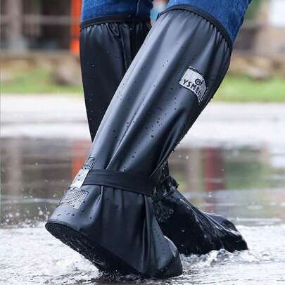 高帮绑带户外防雨鞋套，适合徒步、骑行、旅行，成人尺码，防水防滑，可套在户外鞋上。男士加厚耐磨高帮鞋头套，方便收纳雨靴。也适用于家庭、办公室、学校夏季降温、海滩、旅行保暖、闺蜜节、宠物、嘉年华、春夏精选、伴娘礼物、房间、卧室装饰、海滩、旅行、男女皆宜、度假、可爱小物。