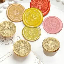 1個大寫字母(A-Z)蠟封印章，復古優雅植物葉子字母印章，適用於婚禮派對邀請函、禮品包裝、信封、聖誕節感恩卡、印章蠟供應配件 - 多色 - 查看 2