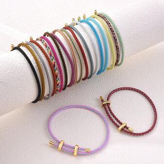 1pc Spray Painted Colorful Braided Steel Wire & Silicone Pull Bead Bracelet, Minimalist Fashion Accessory For Men & Women