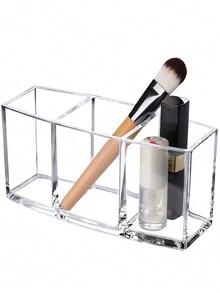 1pc Multi-Compartment Cosmetic Brush Holder Pen Container Desk Organizer Storage Box - Multicolor - View 5
