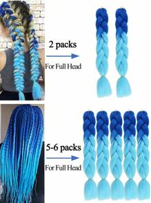 3pcs 24 Inch Large Braided Hair Extensions For Women, Suitable For Daily Wear, Holiday, Costume Party, Music Festival, Sky Blue, Purple, Rose Pink, Multi-Color Fashion Synthetic Braided Hair, High Temperature Resistant, Durable And Practical - Multicolor - View 10