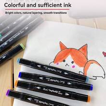 DIY Painting Set - Dual-Tip Alcohol-Based Marker Pens, Student Cartoon Watercolor Marker Pens, Multi-Color Drawing - Multicolor - View 3
