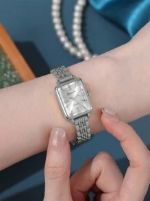 Novo Lançamento! 1 Peça Relógio de Quartzo Pulseira Simples Feminino, Design Minimalista e Clássico, Personalidade Única, Adequado para Uso Diário e Presente, Ideal como Presente para Estudantes Voltando às Aulas