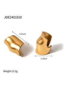 Uworld 1對18K鍍金304不銹鋼鑄造工藝耳夾夾朵，朋克時尚非穿孔耳環，男女皆宜的日常佩戴和節日禮物