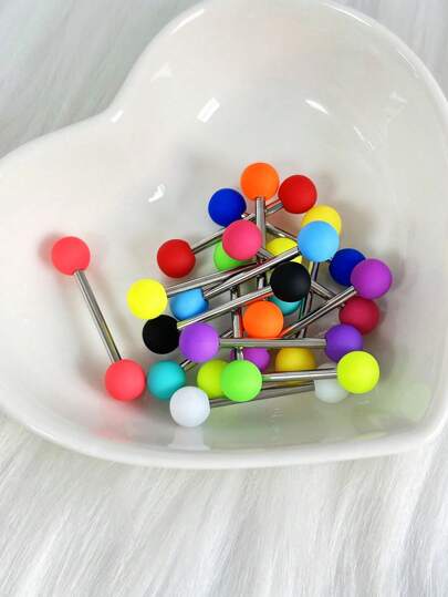 12 Stücke Körperschmuck & Stylish Doppelfarbeffekt Zungenringe Mit Einzigartigem Design