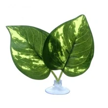 水族箱休息繁殖葉子裝飾品，雙層葉子裝飾，具有耐用的PP材料，模擬真實水生植物 - 彩色 - 查看 5
