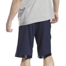 Reebok Boyfriend Style Men's Regular-Fit Logo-Print Mesh Basketball Shorts - navy/red/white - View 3