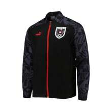 Puma 男友款男士黑色奥地利国家队赛前拉格兰全拉链训练夹克 - 黑色 - 查看 4