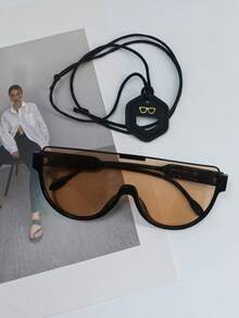 Un conjunto de gafas de moda con correa para gafas - Gafas semirradiadas con cordón ajustable - combinación - Ver 5