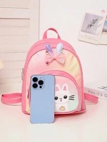Cute Cartoon Animal Kids Backpack, Kindergarten Cat School Bag - A - View 4