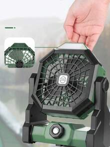 Anirun 便攜式USB戶外風扇，無限速度調節，強風，LED照明，USB充電，長效電源，適用於戶外活動，保持涼爽 - 橘色 - 查看 6