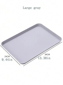 1pc Rectangular Tea Tray For Living Room, Tableware Holder For Cups And Saucers, Fruit Plate Christmas Gift - Multicolor - View 4