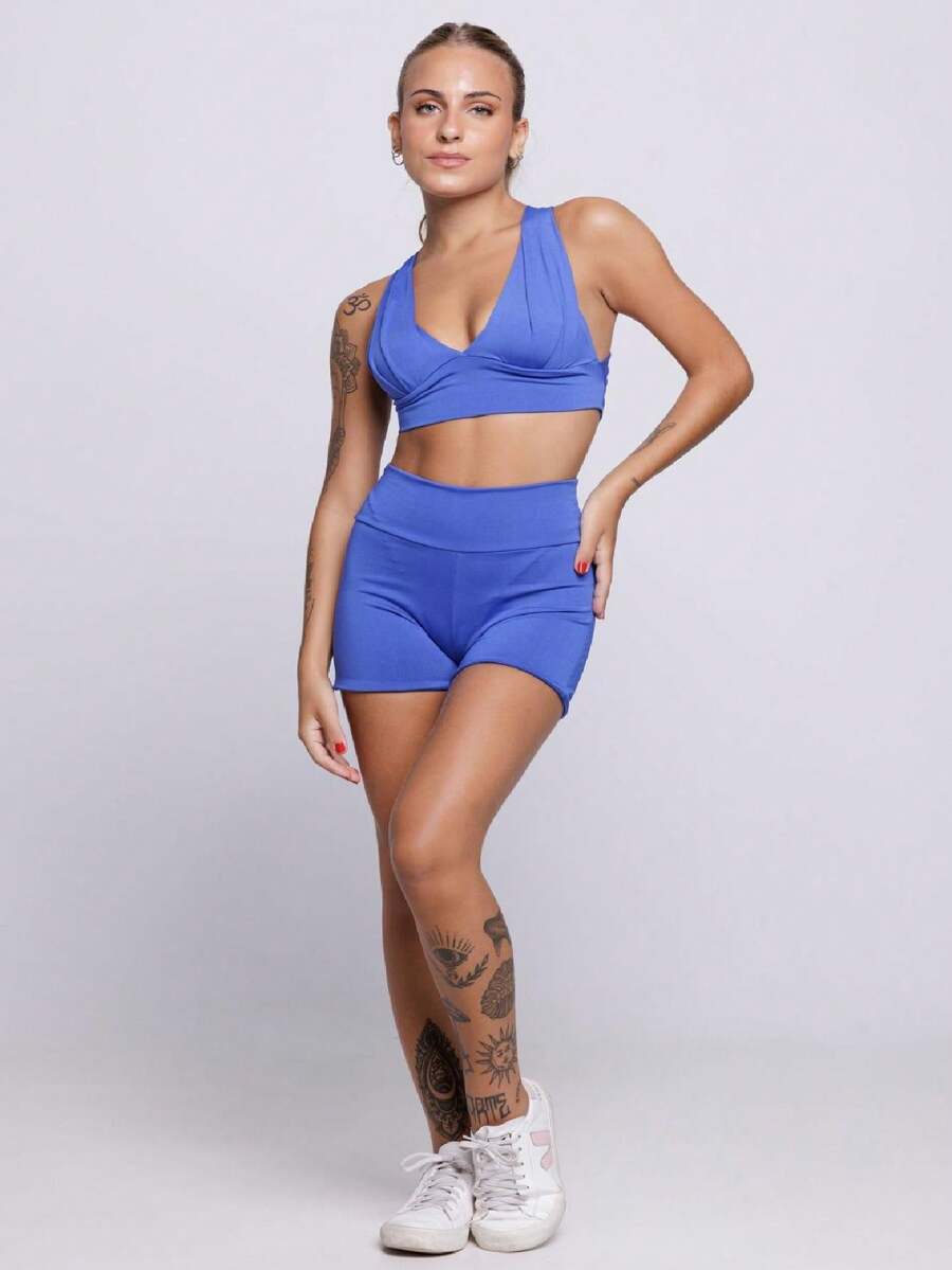 Women Sports Sets - 寶藍色 - 查看 1