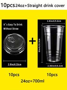 12/14/16/20/24oz Reusable Plastic Cups With Lids, Suitable For Iced Coffee, Milkshake, Cold Drinks, Perfect For Parties, Events, Restaurants, Multi-Purpose Cold & Hot Beverage Cups, Leakproof Smoothie, Juice, Iced Coffee, Slush Drinks Party Supplies - Multicolor - View 15