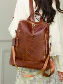 Ba Lô Da PU Ví Nữ Thời Trang Thiết Kế Đa Năng Túi Đeo Vai Nữ Ba Lô Du Lịch - Nhiều màu - Xem 4