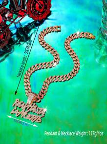 1 Peça Pingente de Colar Masculino Hip Hop Trap Latino para moda de rua, presente