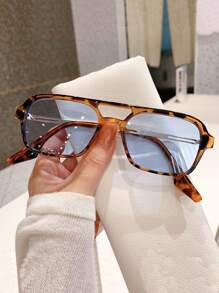 一副女士波西米亚风复古飞行员时尚眼镜，适合度假和日常佩戴，沙滩配饰，女士眼镜太阳镜基础款，秋冬季女士服装商务休闲礼物，撞色波西米亚风度假氛围，适合夏季海滩度假、户外活动和旅行 - 彩色 - 查看 7