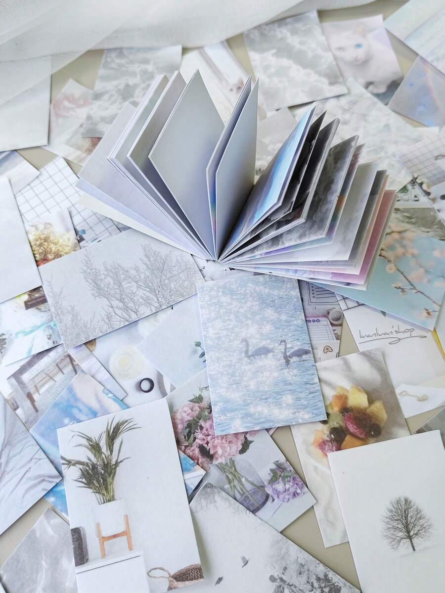 1包/50張生活風景主題裝飾和紙膠帶貼紙，適用於DIY手帳、剪貼簿裝飾 - 均碼 - 查看 1