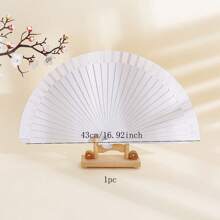 1pc Multicolor Simple Style Pure Wood Folding Fan For Performance & Classical Dance - Multicolor - View 4
