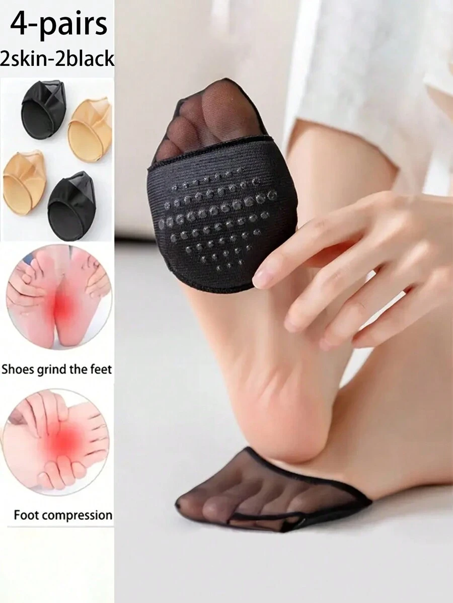 4 Đôi Tất Ren Cổ Thấp, Tất Mỏng Vô Hình Cho Giày Cao Gót - Nhiều màu - Xem 1