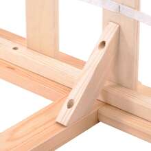 KOMHTOM KOMHTOM Futonbett, Massivholzbett Doppelbett mit Kopfteil und Lattenrost, 200x140cm,Solide Massivholzbett Futonbett Massivholz Natur Bett aus mit Kopfteil und Lattenrost , Natur (200x140cm)