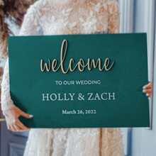 Welcome Wedding Sign - Bridal Shower Welcome Sign - Welcome Sign Wedding Modern - Rustic Wedding Decor - Welcome Engagement Party Sign - Mint Blue - View 7